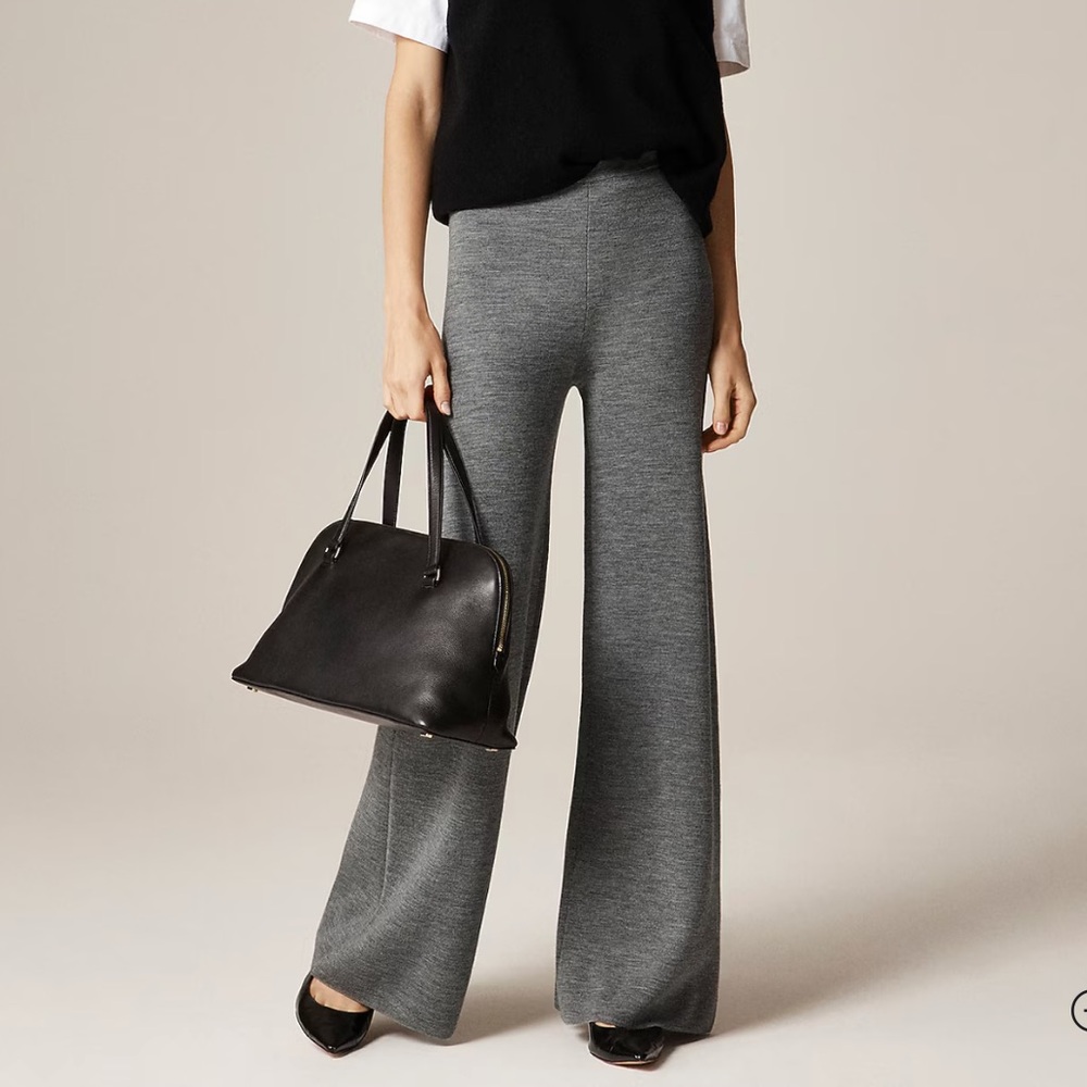 NWT J. Crew Gray Cosmo Sweater Pant in Merino Wool